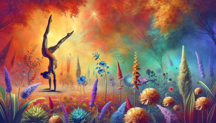 Een acrobatische droom in bloeiende fantasie van artefacti