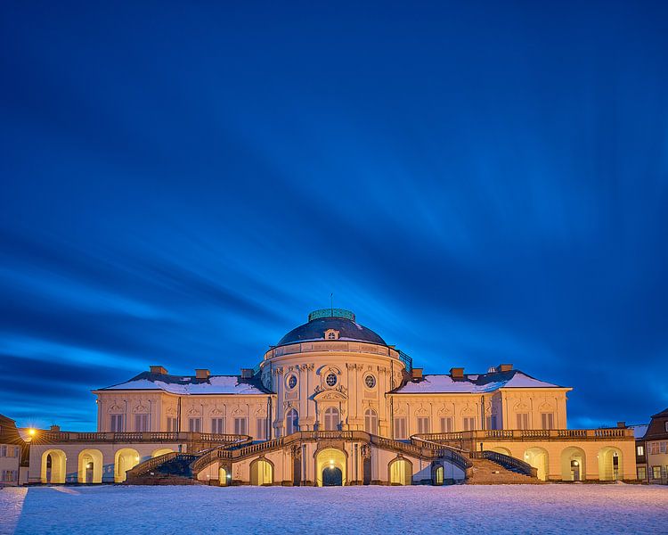 Long Exposure of Schloss Solitude during Blue Hour in Winter by Keith Wilson Photography