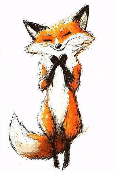 Cute fox with heart shape by Imperial Art House