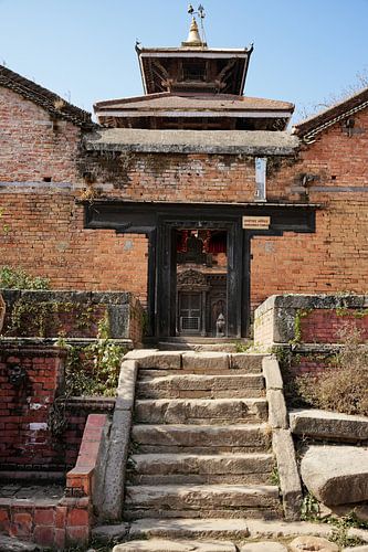 Heilige trap naar de oude Nepalese tempel