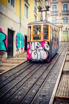The tram in Lisbon, Portugal (3) by André Blom Fotografie Utrecht