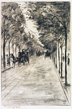 Laan in Tiergarten, Berlijn, LESSER URY, 1919 van Atelier Liesjes