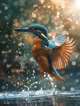 Vibrante Ijsvogel van PixelPrestige