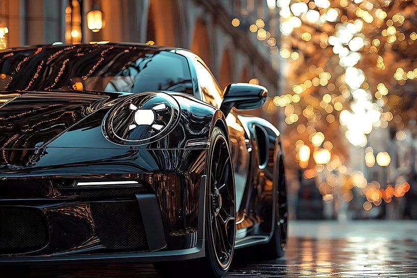 Ein schwarzer Porsche 911 GT3 von PixelPrestige