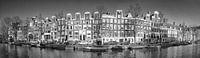 Prinsengracht Amsterdam panorama in zwart wit