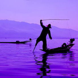 Vissers op Inle Lake Myanmar sur Wijnand Plekker