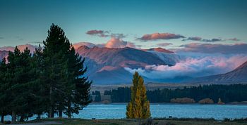 Lake Tekapo with sunset