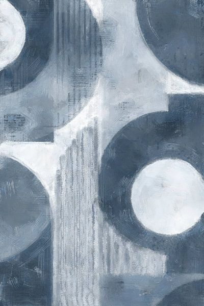 Geometrischer Wasserfall | Blau von Kanzo