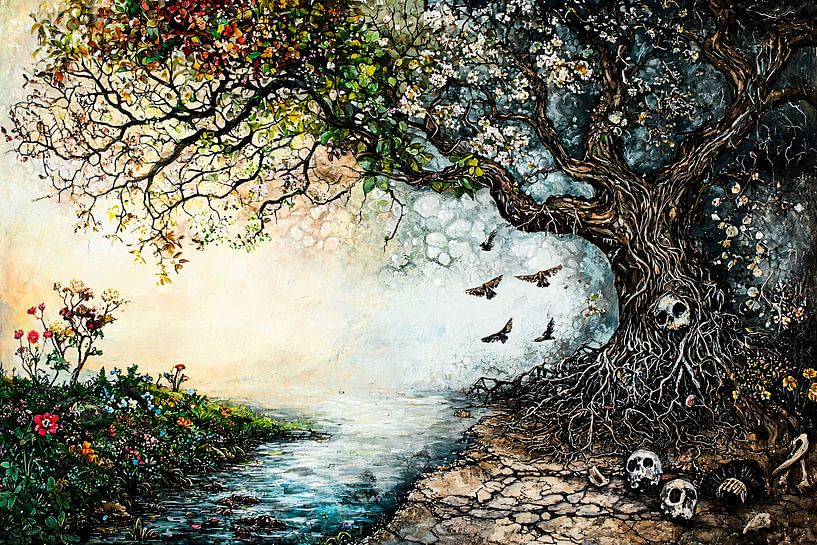 Kontrastreicher Baum in der Landschaftskunst von Imperial Art House