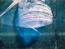 Artistic solargraph photographed with a pinhole camera by Daniel Laan