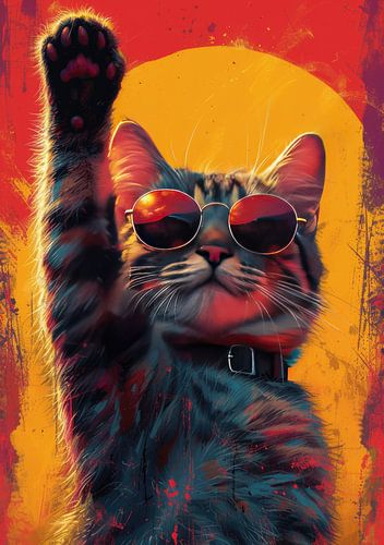 Cat Pop Art "Zonnebril"