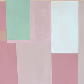 Abstract art in pastel colours with neon accents by Studio Allee