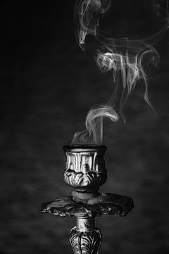 closeup candlestick with smoke by Tom Van den Bossche