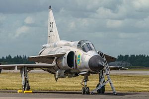 Saab Viggen der schwedischen Luftwaffe Historischer Flug.