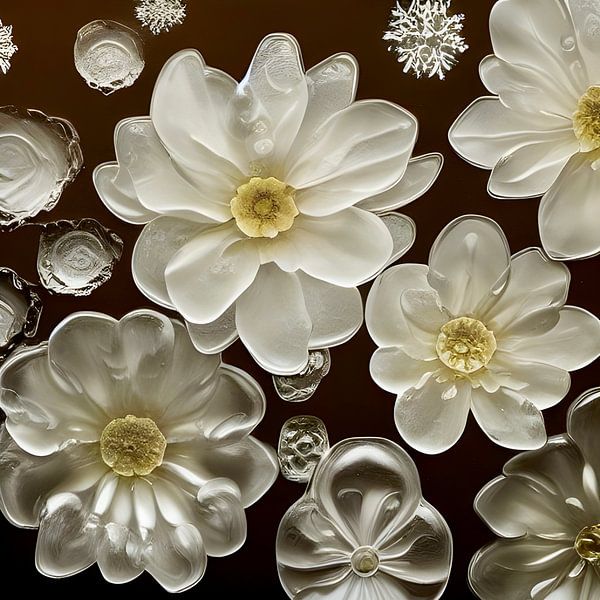 Gefrorene Blumen IV - schwimmend von Lily van Riemsdijk - Art Prints with Color