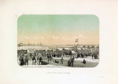 Jeux de glace sur la rivière Maas à Rotterdam, vus du pavois, 1855 sur Atelier Liesjes