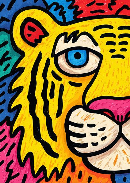 Colourful lion head cartoon by Niklas Maximilian
