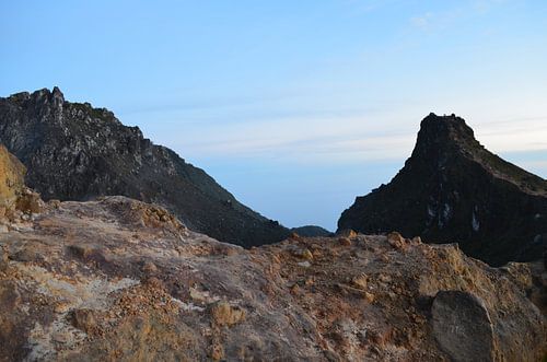Op de top van een vulkaan
