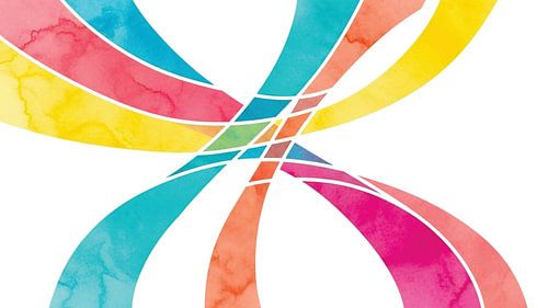 Prismatische Nexus: Verstrengelde aquarel abstracte linten
