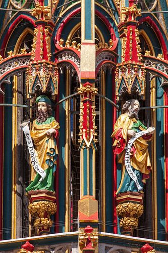 Schöner Brunnen, Hauptmarkt, Nürnberg, Mittelfranken, Franken, Bayern, Deutschland, Europa