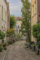 Een straatje in Hanzestad Zwolle, Nederland