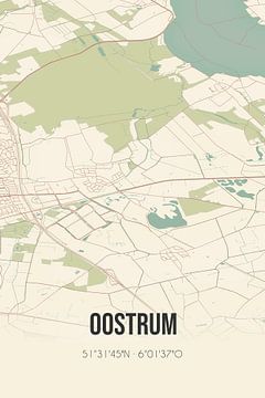 Vintage map of Oostrum (Limburg) by Rezona