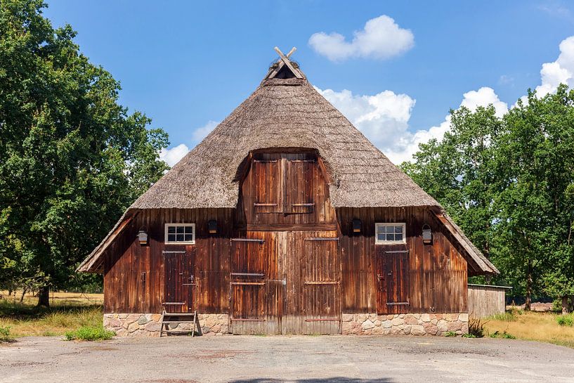 Historische schaapskooi, Wilsede, Lüneburger Heide, Nedersaksen, Duitsland van Torsten Krüger