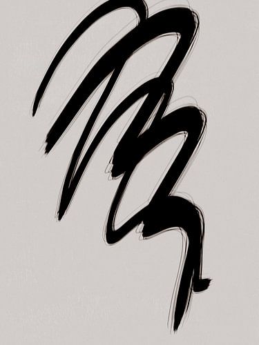 Streken 2 | Minimal Zwart & Neutraal Abstract