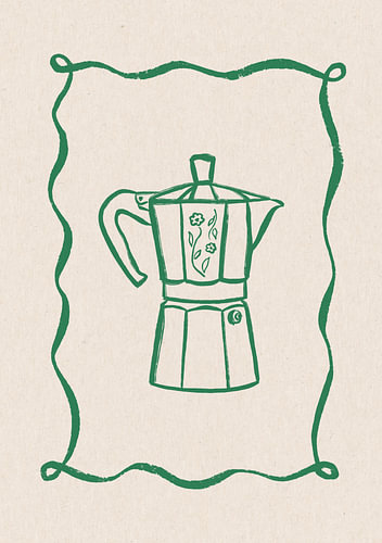 Moka-pot met bloemmotief