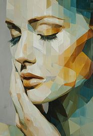 Silent Geometry – Abstract portret zacht en minimalistisch van SPEQ ART