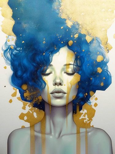 Meisje met blauw haar - 01