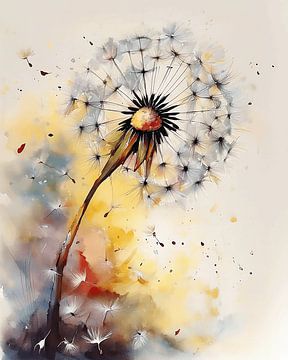 Blühender Löwenzahn, warme Farben von Studio Pieternel