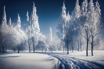 winterliche Landschaft Hintergrund Illustration von Animaflora PicsStock