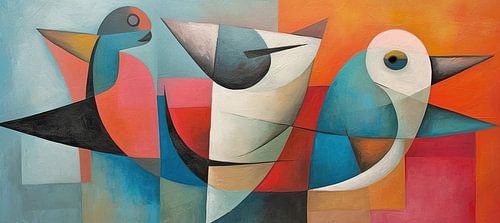 Malerei Bunte Vögel