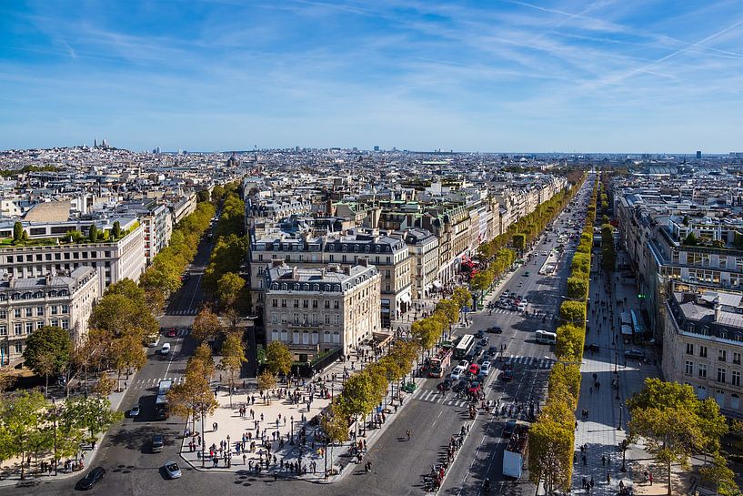 Blick auf die Basilika Sacre-Coeur in Paris, Frankreich von Rico Ködder