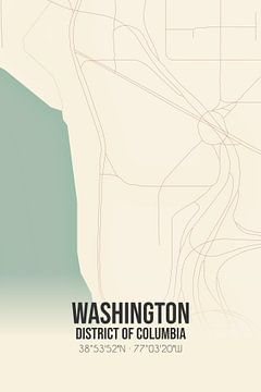 Carte ancienne de Washington (District de Columbia), Etats-Unis. sur Rezona