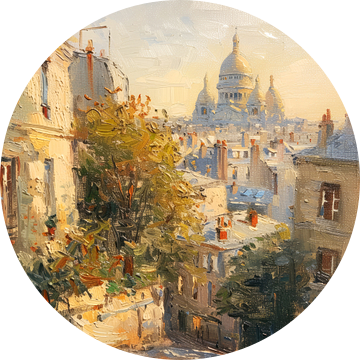 Daken van Parijs met de Sacré-Cœur van Vlindertuin Art