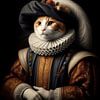 Portrait Renaissance chat sur Ellen Van Loon