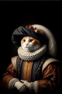 Portret Renaissance kat van Ellen Van Loon