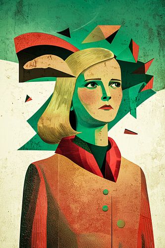 Abstract vrouwelijk portret met vormen