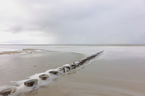 Palenrij Hollum bij zonsondergang