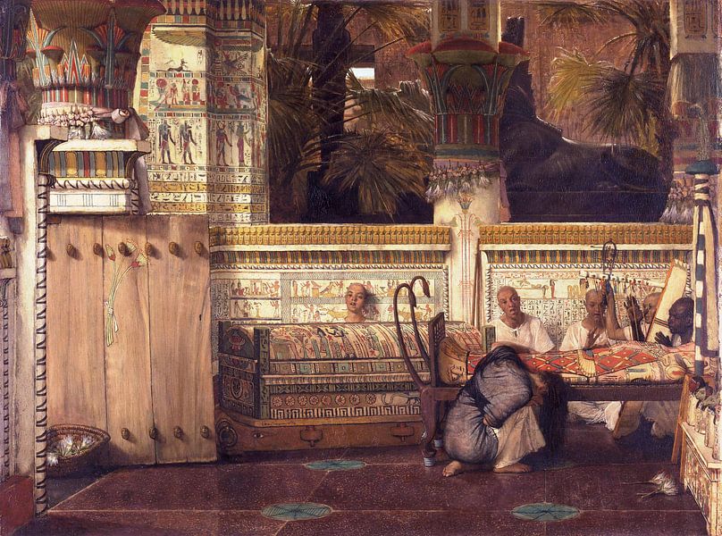 Lawrence Alma Tadema. De Egyptische weduwe, 1884 van 1000 Schilderijen