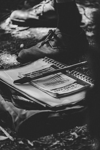 Muziek spullen van een artiest op de markt in West End