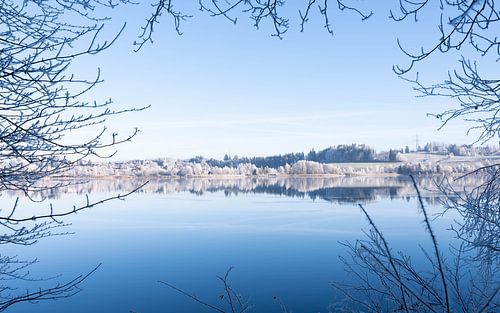 Frosty Day at Weissensee in Bavaria Allgaeu Germany with great sunny Winter Vibes High quality photo