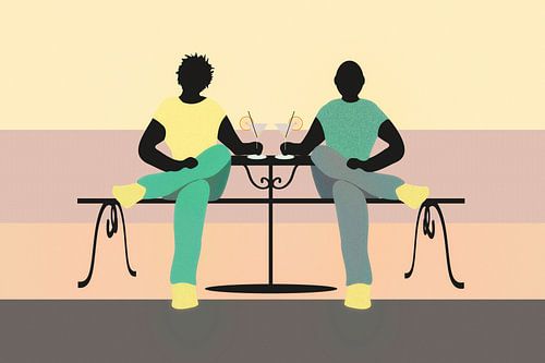 twee mannen op een terras