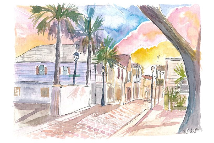 St. Augustine Historische Altstadt Straßenansicht Romanze von Markus Bleichner