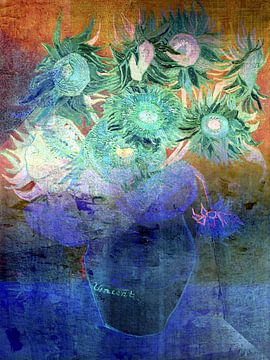 Farbenfrohe Sonnenblumen inspiriert von van Gogh von FRESH Fine Art