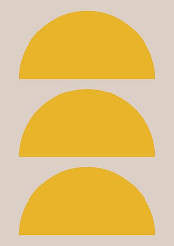 Organische, geometrische, abstrakte gelbe Formen auf beigem Hintergrund