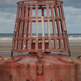 Rusty red buoy by Rinke Velds