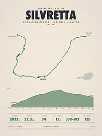 Silvretta-Hochalpenstraße mountain pass map by Sidney van den Boogaard